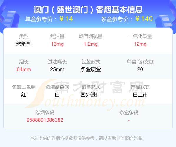 免税澳门香烟市场揭秘，品种多样价格亲民，你了解多少？